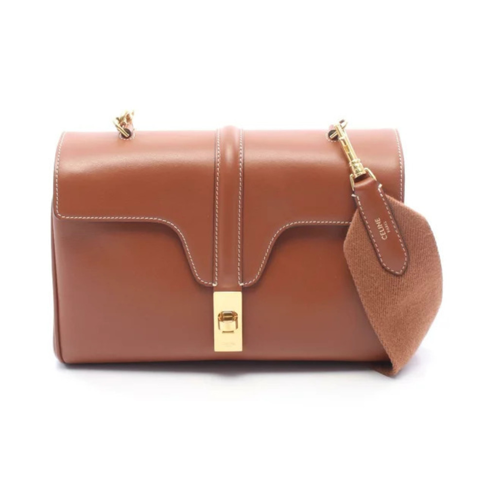 Celine Teen Soft Shoulder Bag Leather Brown